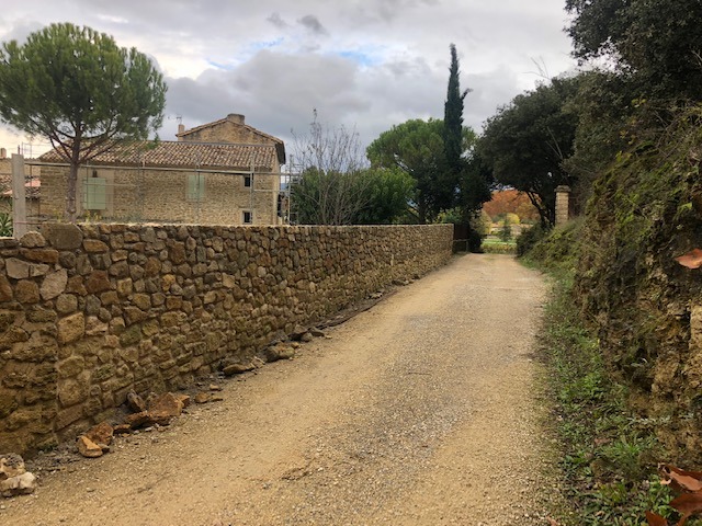 Mur en pierre. Pose de pierres apparentes avec ses joints DETRY Denis.