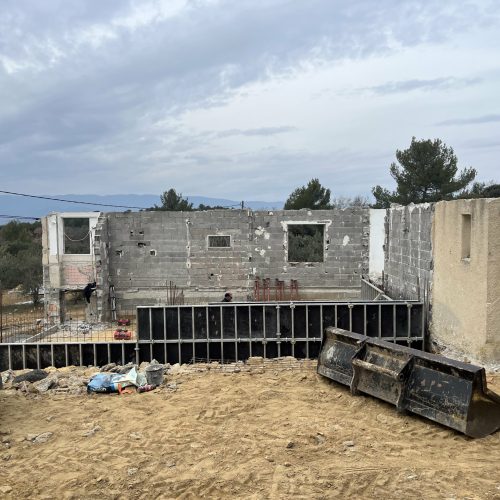 Construction d'une villa entreprise de maçonnerie DETRY Denis.