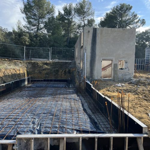 Construction d'une villa entreprise de maçonnerie DETRY Denis.