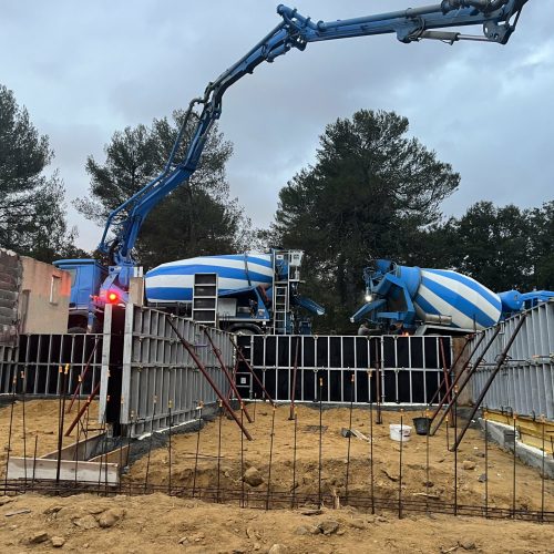 Construction d'une villa entreprise de maçonnerie DETRY Denis.