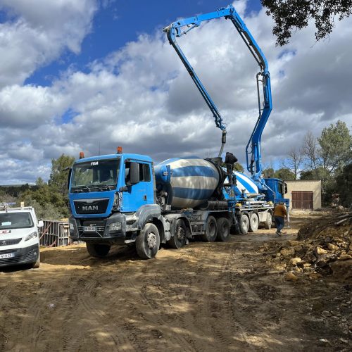 Construction d'une villa entreprise de maçonnerie DETRY Denis.