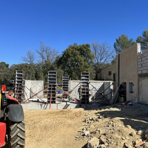 Construction d'une villa entreprise de maçonnerie DETRY Denis.