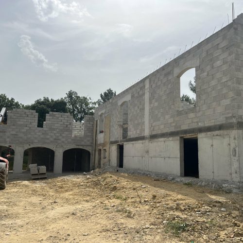 Construction d'une villa entreprise de maçonnerie DETRY Denis.