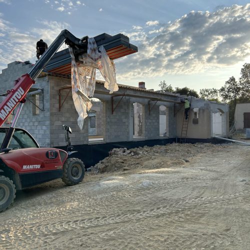 Construction d'une villa entreprise de maçonnerie DETRY Denis.