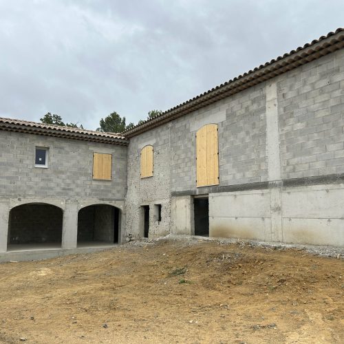 Construction d'une villa entreprise de maçonnerie DETRY Denis.